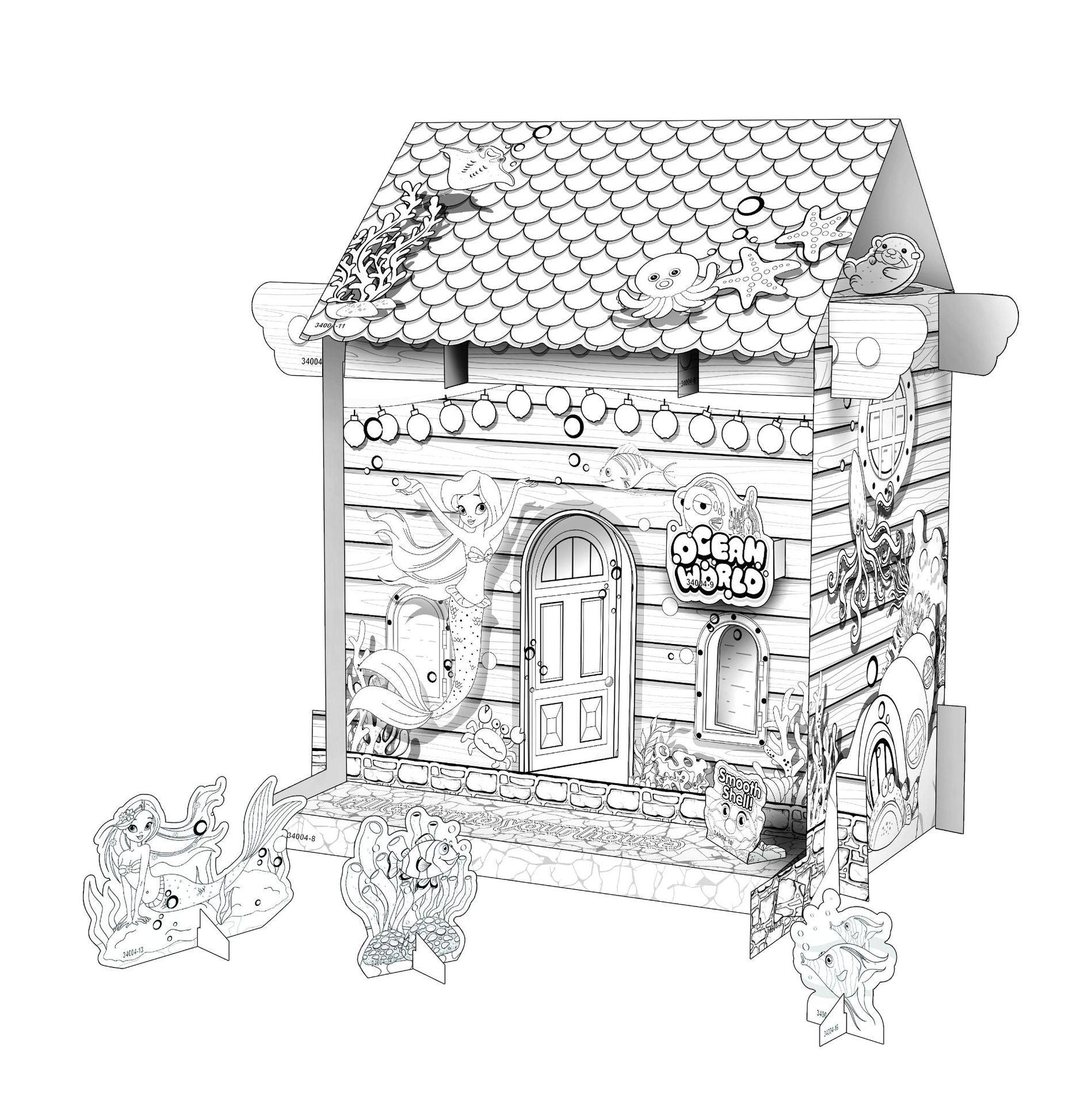 Pädagogisches Papierspielzeug | Mini DIY Creative Cardboard Malerhaus - Packung von 5
