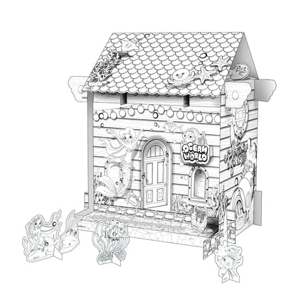 Pädagogisches Papierspielzeug | Mini DIY Creative Cardboard Malerhaus - Packung von 5