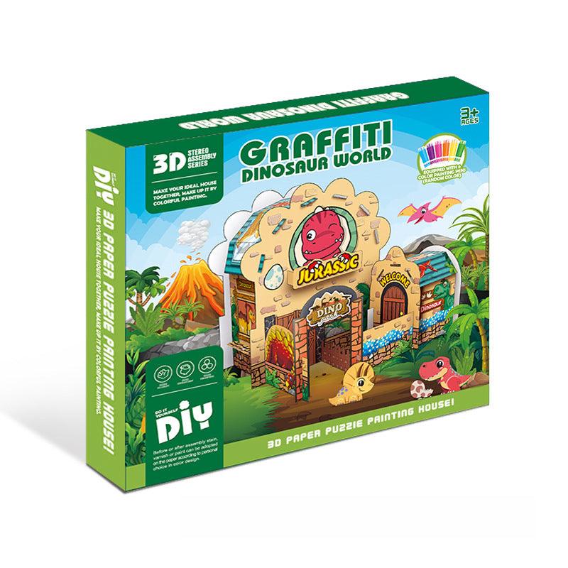 Pädagogisches Papierspielzeug | Mini DIY Creative Cardboard Malerhaus - Packung von 5