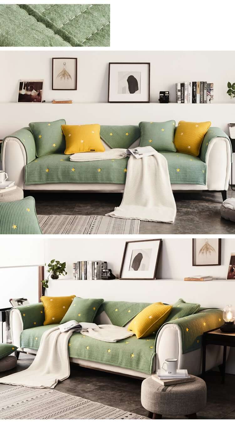 AFRA - Baumwollabdeckungen für Sofa & Kissen | Kostenlose Kombination Sofa & Kissenabdeckungen