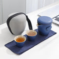 Portable Schwarz Pottery Kung Fu Tea Set - Ein Topf Zwei Tassen Mit Coaster