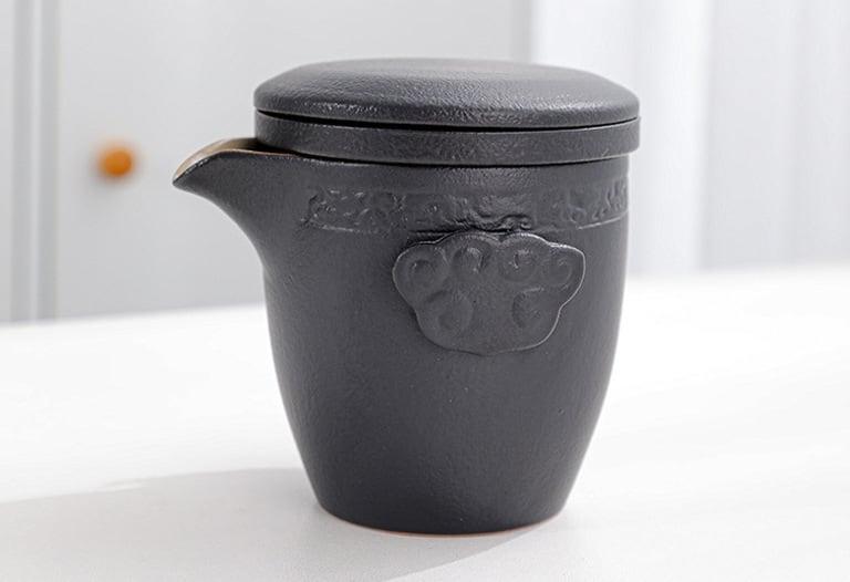 Portable Schwarz Pottery Kung Fu Tea Set - Ein Topf Zwei Tassen Mit Coaster