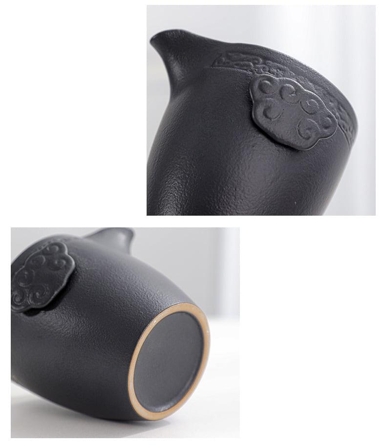 Portable Schwarz Pottery Kung Fu Tea Set - Ein Topf Zwei Tassen Mit Coaster