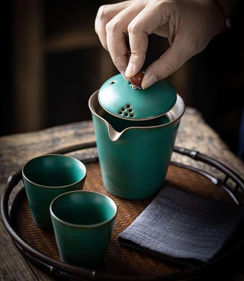 Pottery Glaze Travel Tea Set - 3 Stück