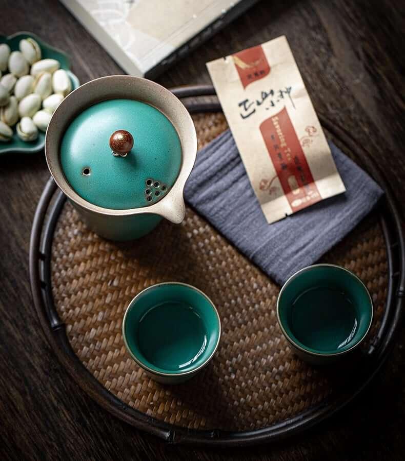 Pottery Glaze Travel Tea Set - 3 Stück
