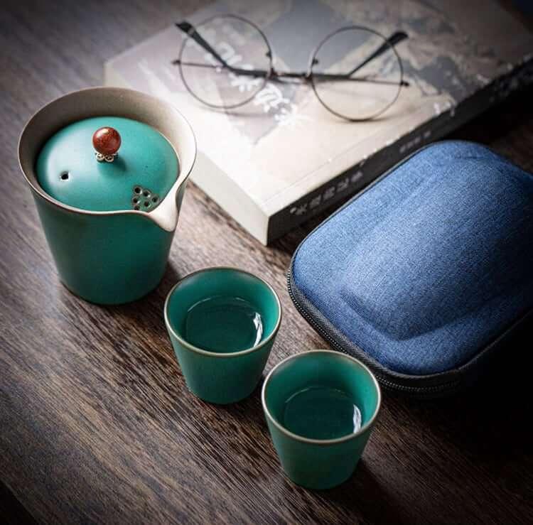 Pottery Glaze Travel Tea Set - 3 Stück