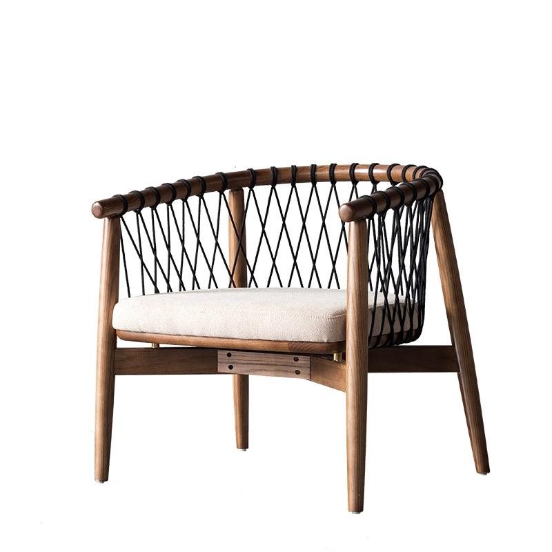 Rikuto - Solid Ash Wood & Cotton Armchair | Lesestuhl