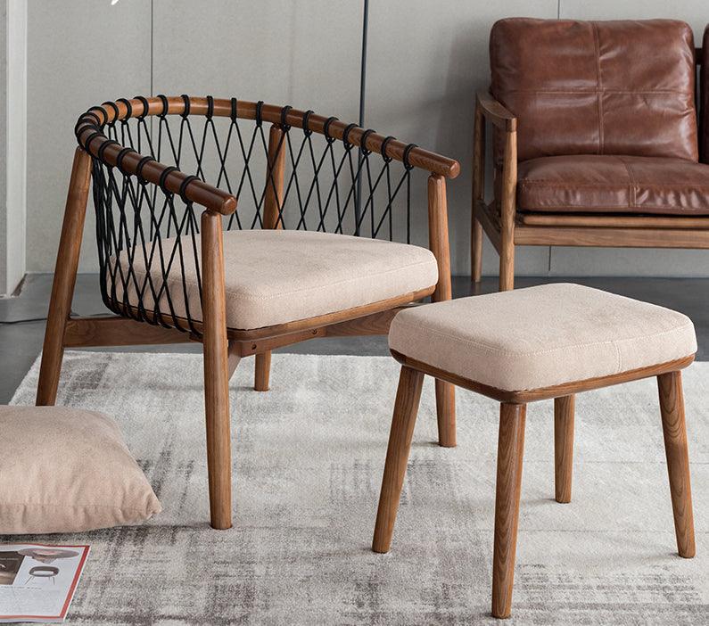 Rikuto - Solid Ash Wood & Cotton Armchair | Lesestuhl