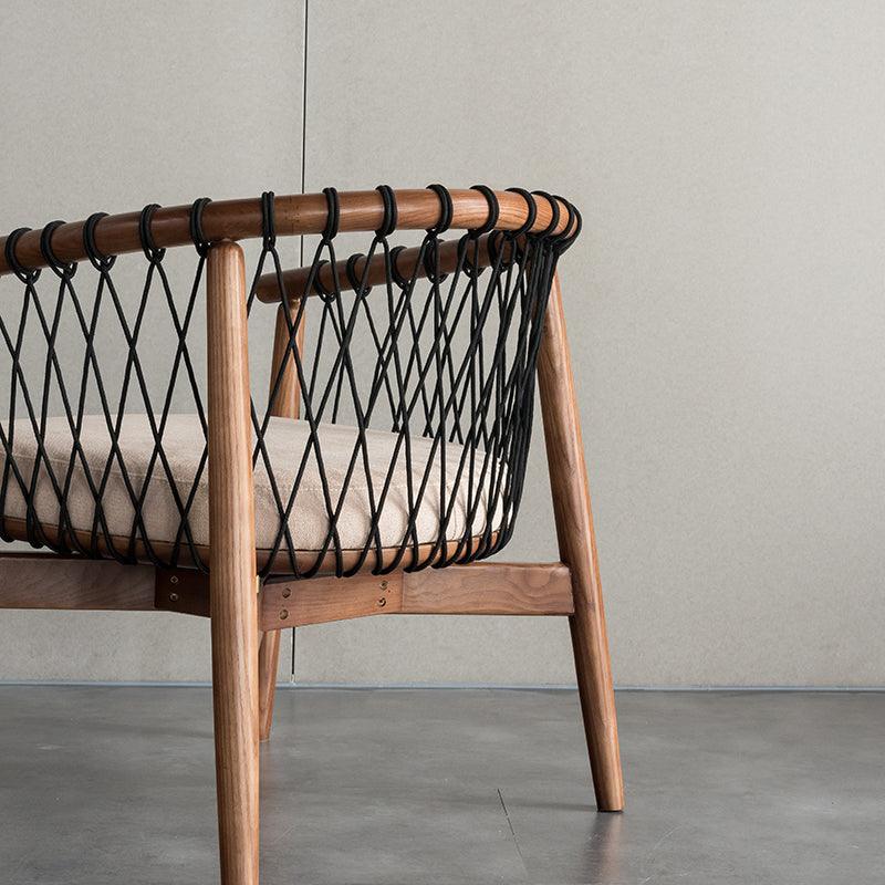 Rikuto - Solid Ash Wood & Cotton Armchair | Lesestuhl