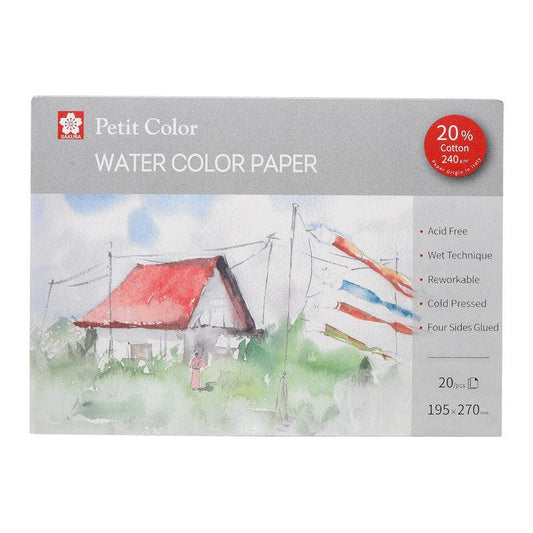 Sakura Petit Color Aquarellpads-20 Blätter-240gsm