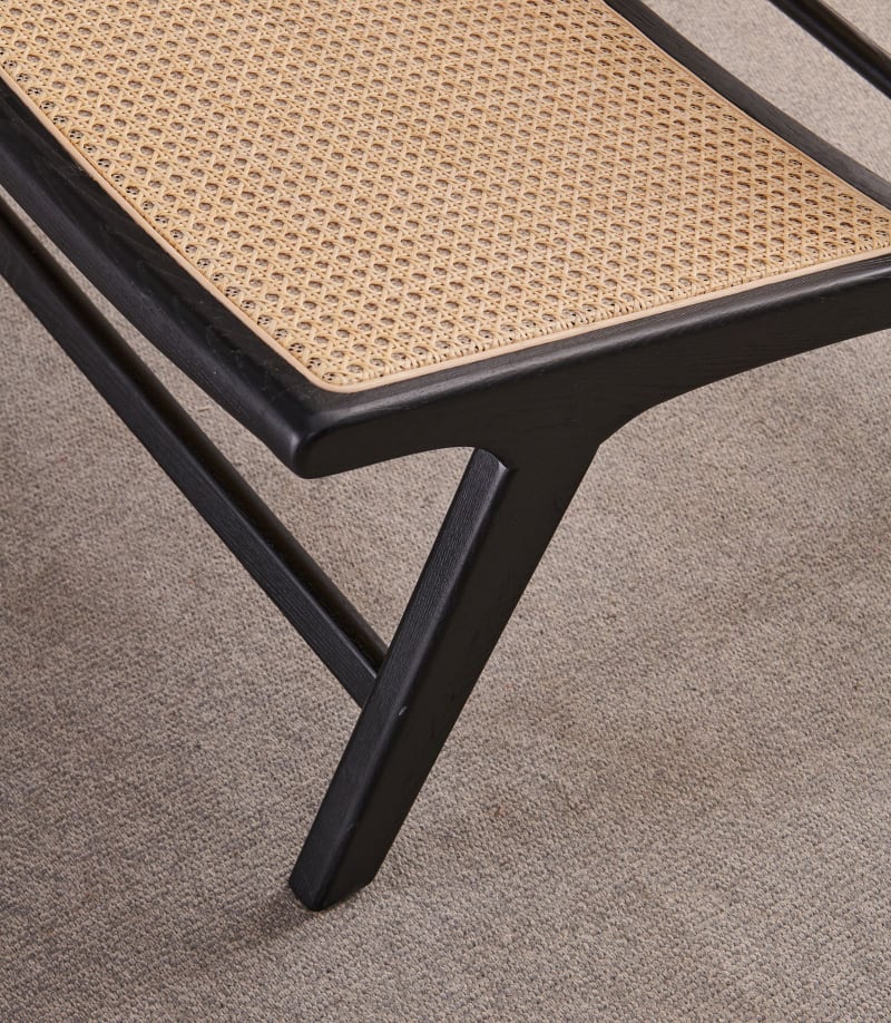 Tomomi- Solid Ash Wood & Rattan Sessel | Lesestuhl