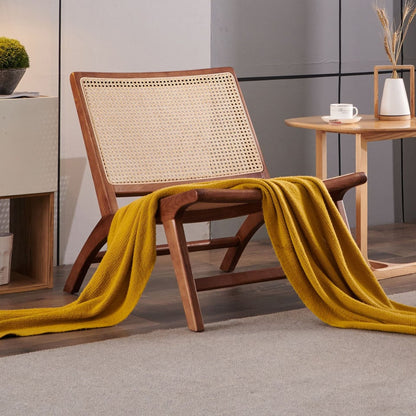Tomomi- Solid Ash Wood & Rattan Sessel | Lesestuhl