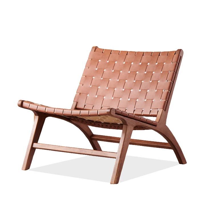 Tomomi- Solid Ash Wood & Leather Armchair | Lesestuhl