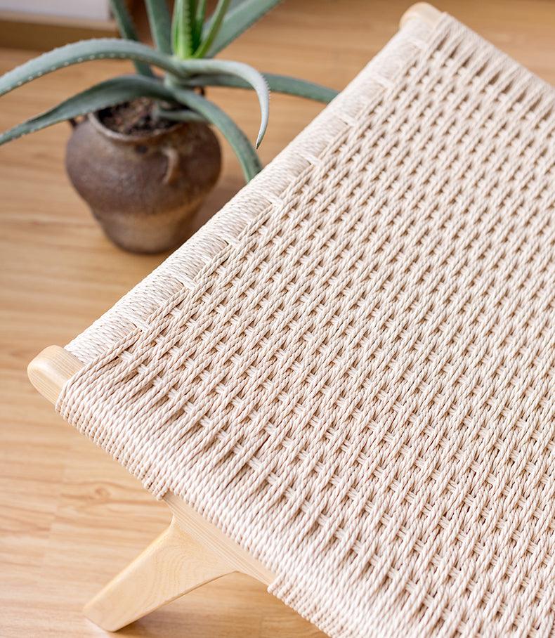 Tomomi- Solid Ash Wood & Kraft Paper Rope Sessel | Lesestuhl