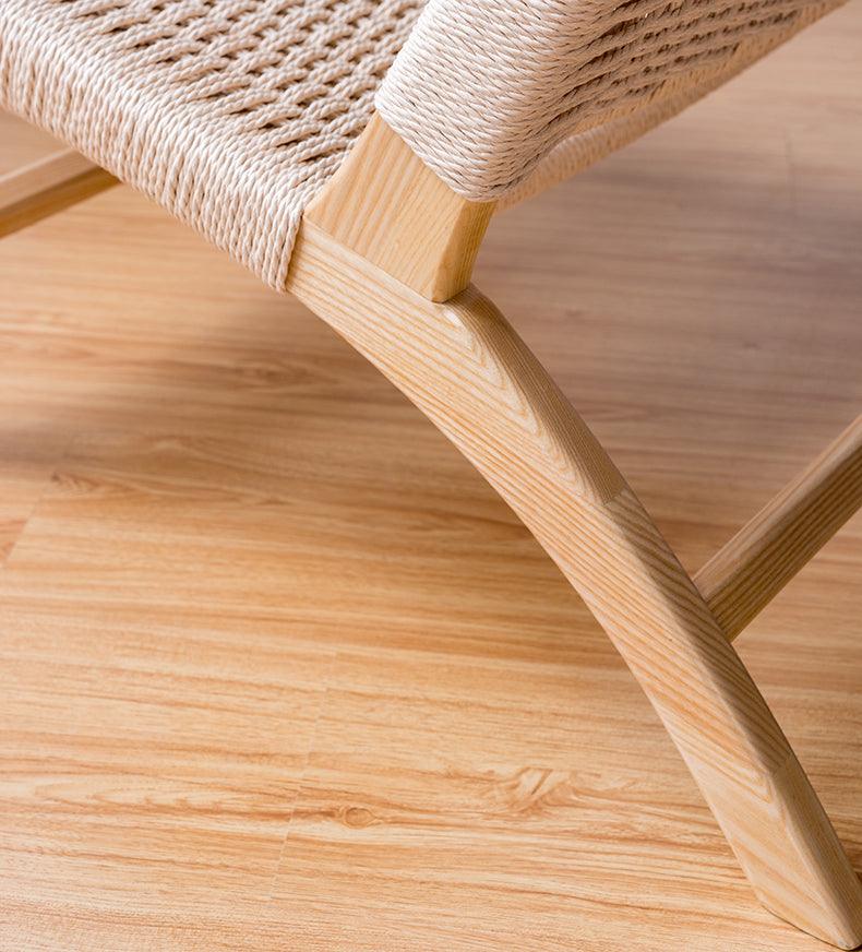 Tomomi- Solid Ash Wood & Kraft Paper Rope Sessel | Lesestuhl