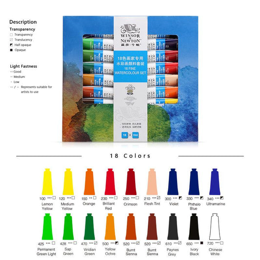 Winsor & Newton Fine Aquarellfarbe Set- 1 g (10 ml)