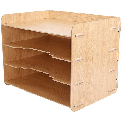 Holzfarbe Vier Levels File Holder