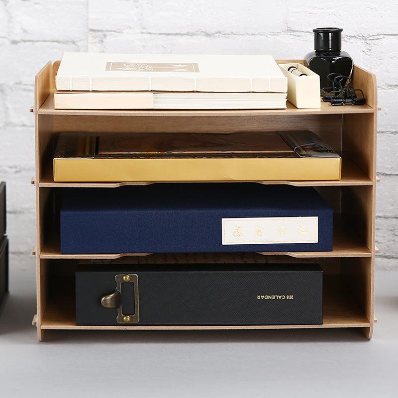 Holzfarbe Vier Levels File Holder