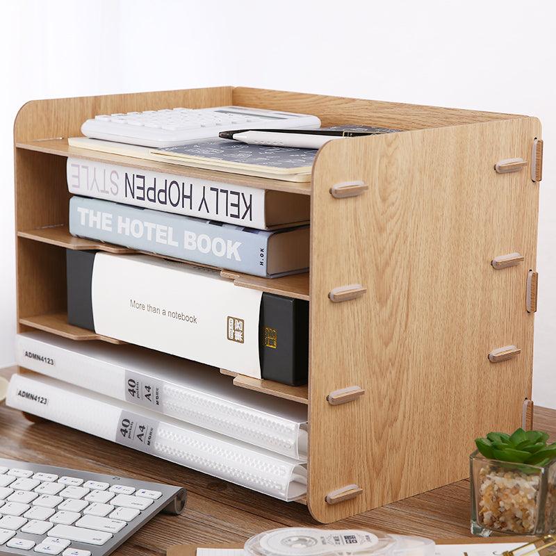 Holzfarbe Vier Levels File Holder