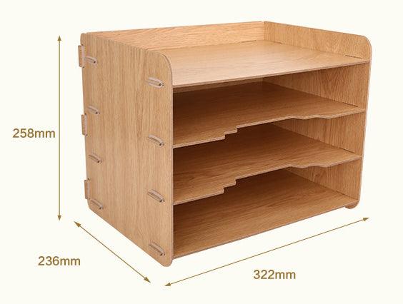 Holzfarbe Vier Levels File Holder