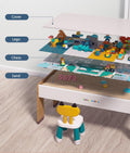 Wood Kids Multi-Use-Spiel und Lesen (80cm-Desk + 1 Stuhl)