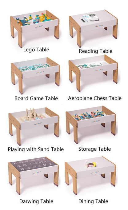 Wood Kids Multi-Use-Spiel und Lesen (80cm-Desk + 1 Stuhl)