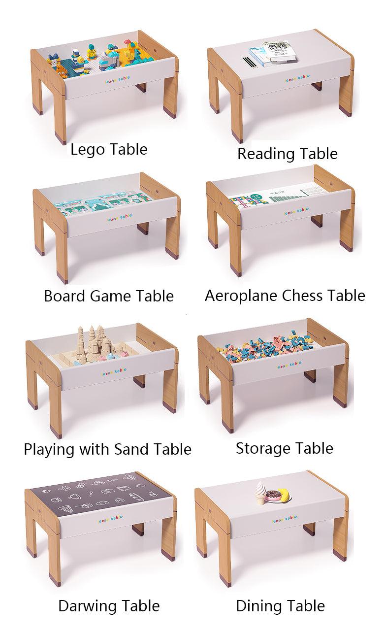 Wood Kids Multi-Use-Spiel und Lesetisch (106cm-Schreibtisch + 2 Stühle)